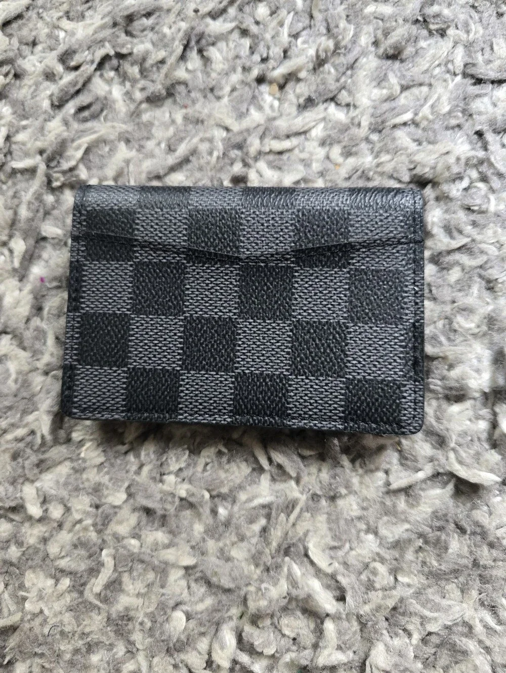 Black & Gray Checkered Pocket Card Organizer